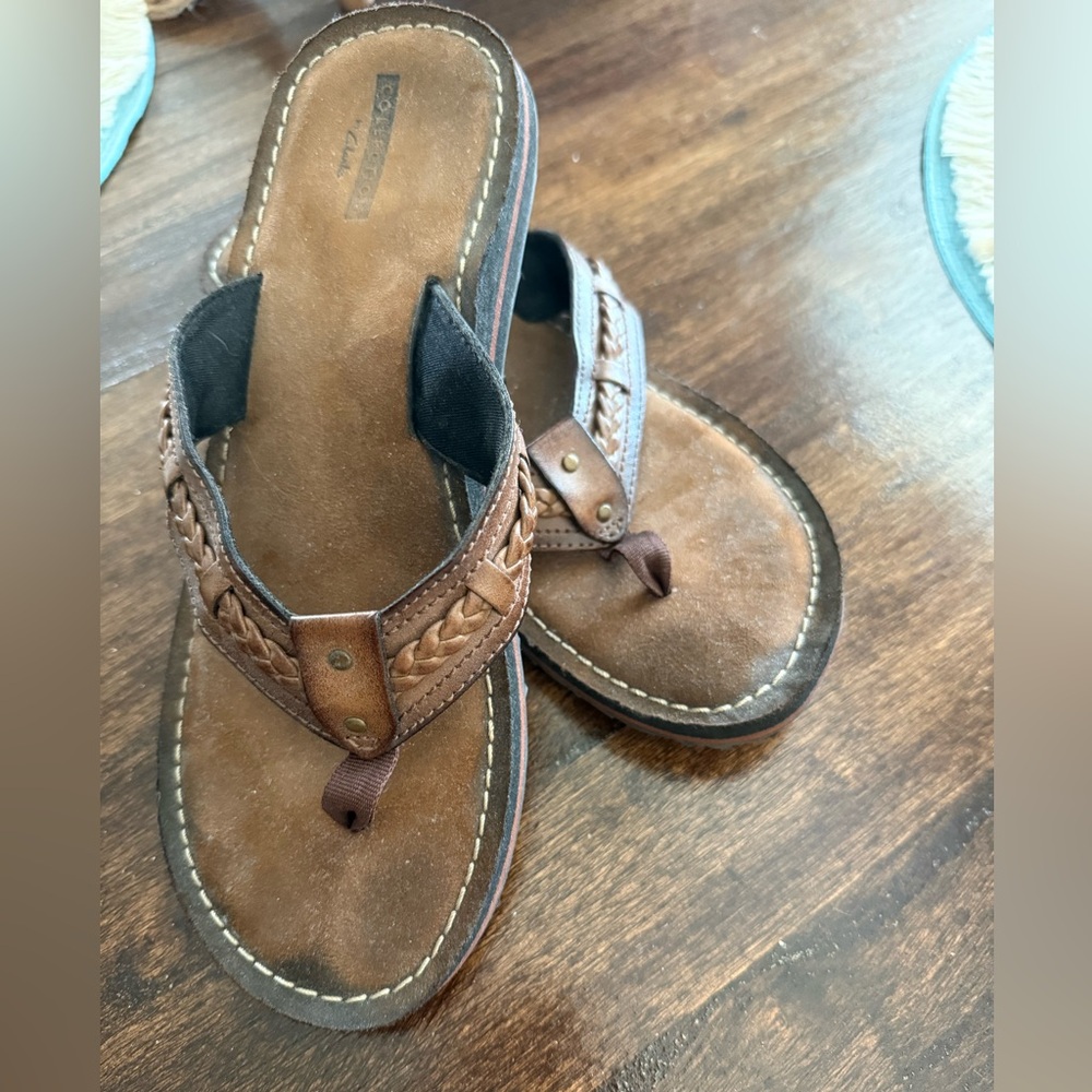Clarks Brown Leather Sandals Size 9